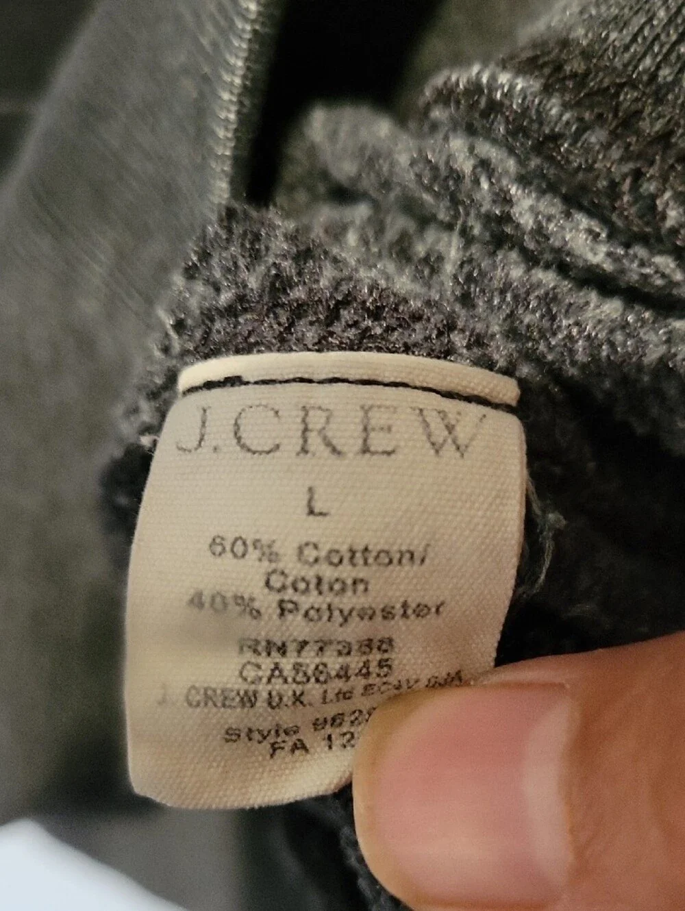 J. Crew Black Vintage Pullover Hoodie with Kangaroo Pocket